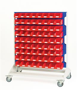 Bott Louvre 1250mm high mobile rack with 144 plastic bins Bott Verso Tool Trolleys | PerfoTrollies | Mobile Shadow Boards 16917271 